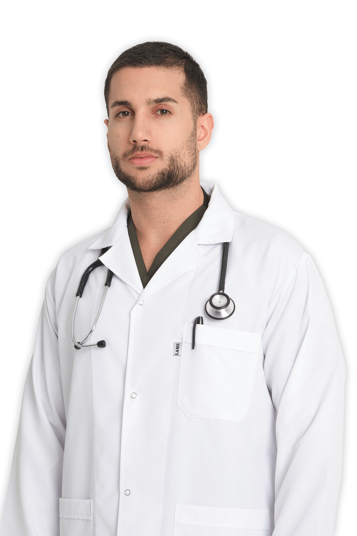 Erkek Doktor Önlüğü Klasik Yaka – Beyaz - Görsel 3