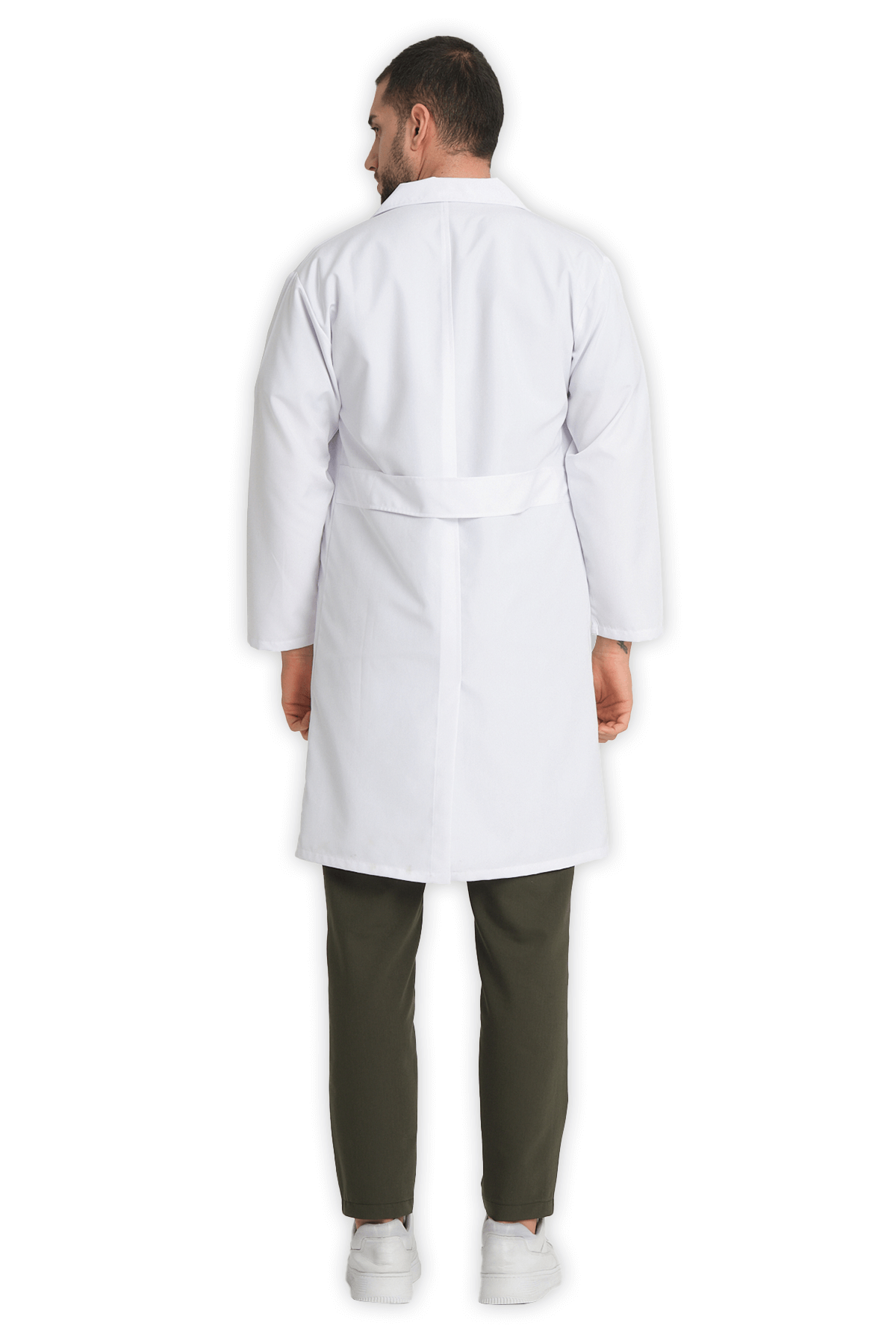 Erkek Doktor Önlüğü Klasik Yaka – Beyaz - Görsel 4