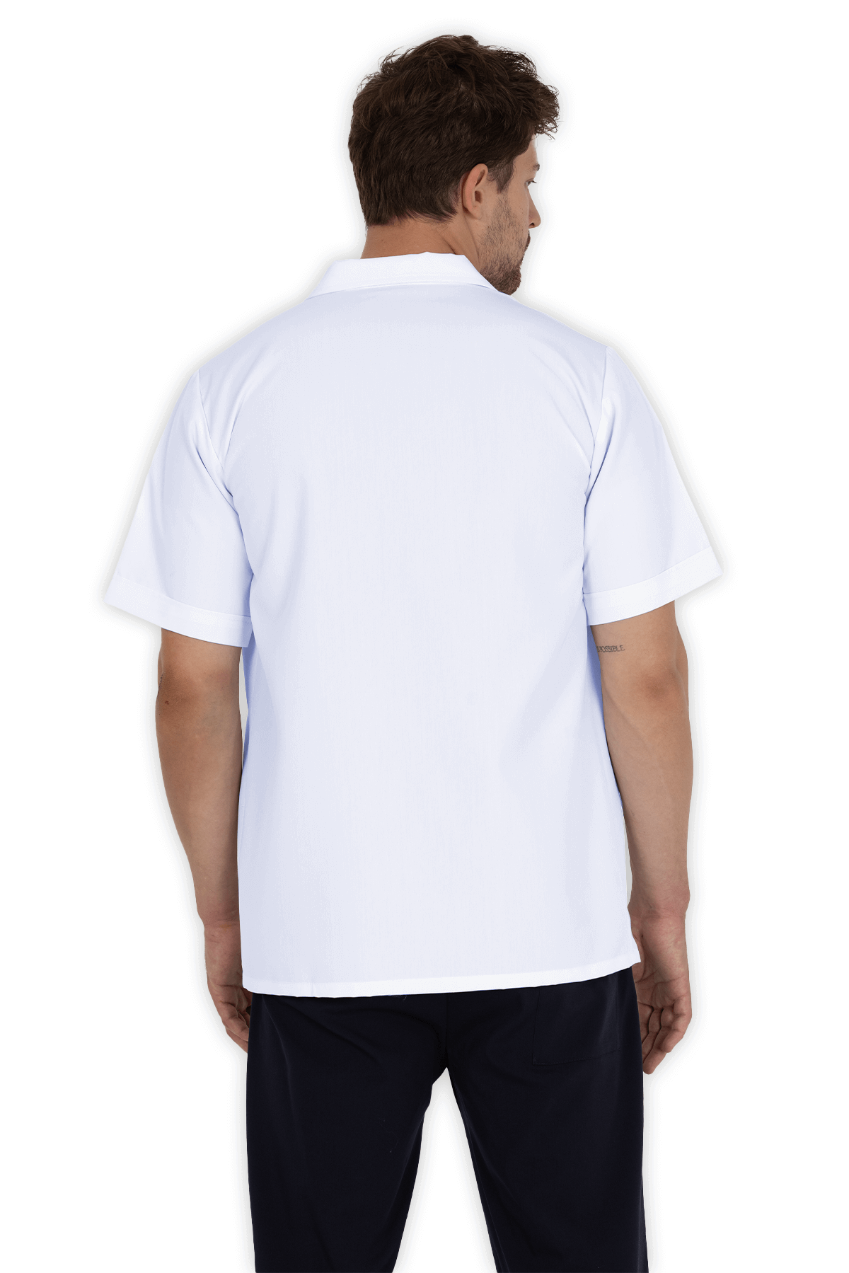 Erkek Doktor Önlüğü Klasik Yaka Ceket Boy – Beyaz - Görsel 4