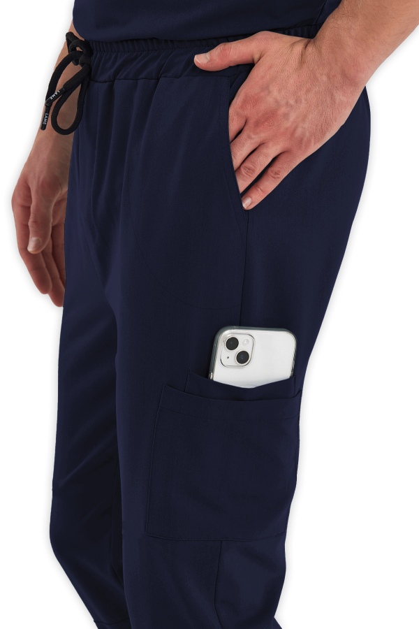 Erkek Scrubs Pantolon Kargo Cepli – Lacivert