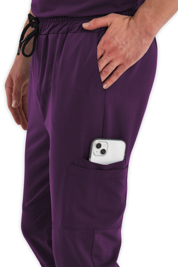 Erkek Scrubs Pantolon Kargo Cepli – Mürdüm