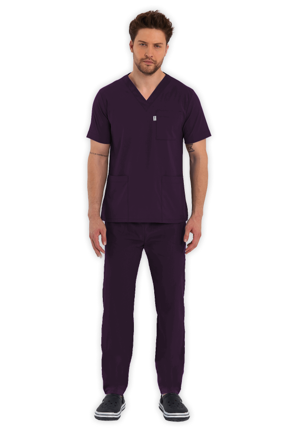 Erkek Scrubs Takım – Mürdüm