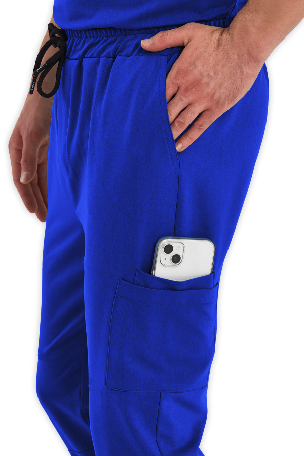 Erkek Scrubs Pantolon Kargo Cepli – Saks Mavisi