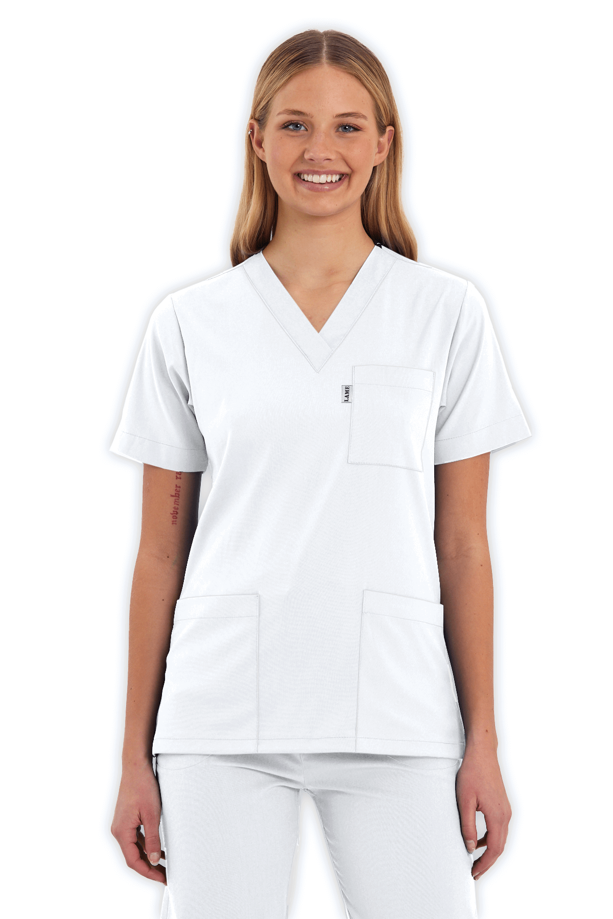 Kadın Scrubs Üst – Beyaz