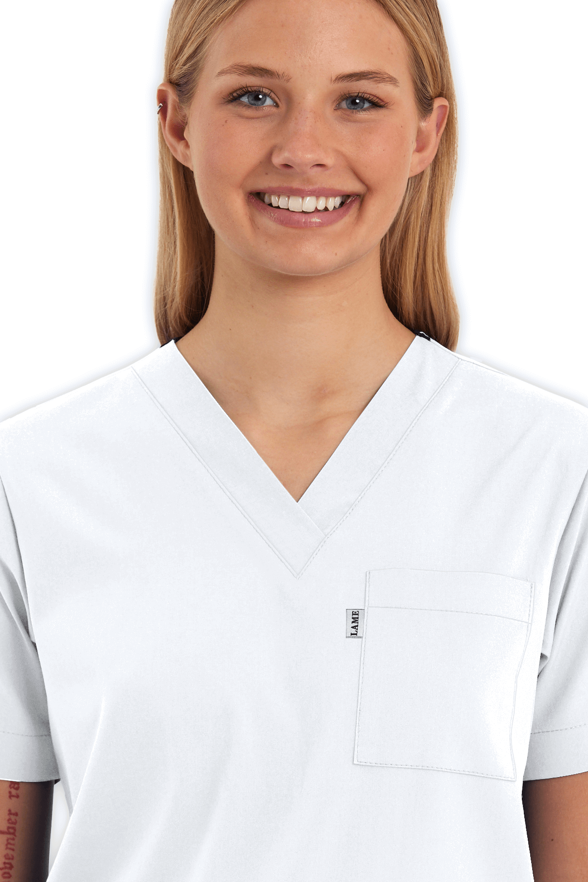 Kadın Scrubs Üst – Beyaz - Görsel 2