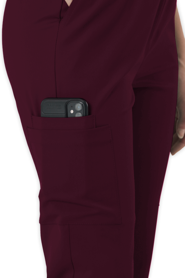 Kadın Scrubs Pantolon Kargo Cepli – Bordo
