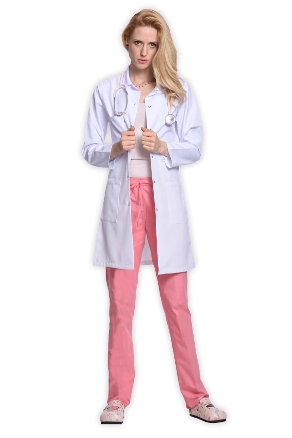 Kadın Doktor Önlüğü Klasik Yaka – Beyaz