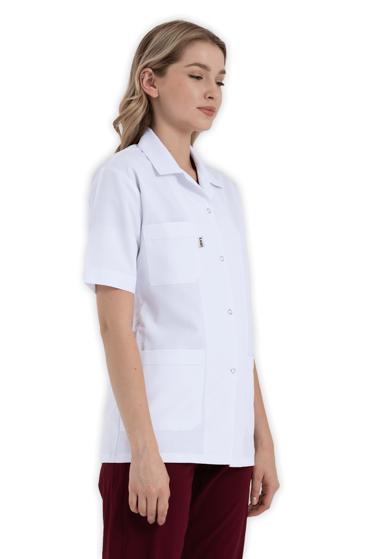 Kadın Doktor Önlüğü Klasik Yaka Ceket Boy – Beyaz - Görsel 2