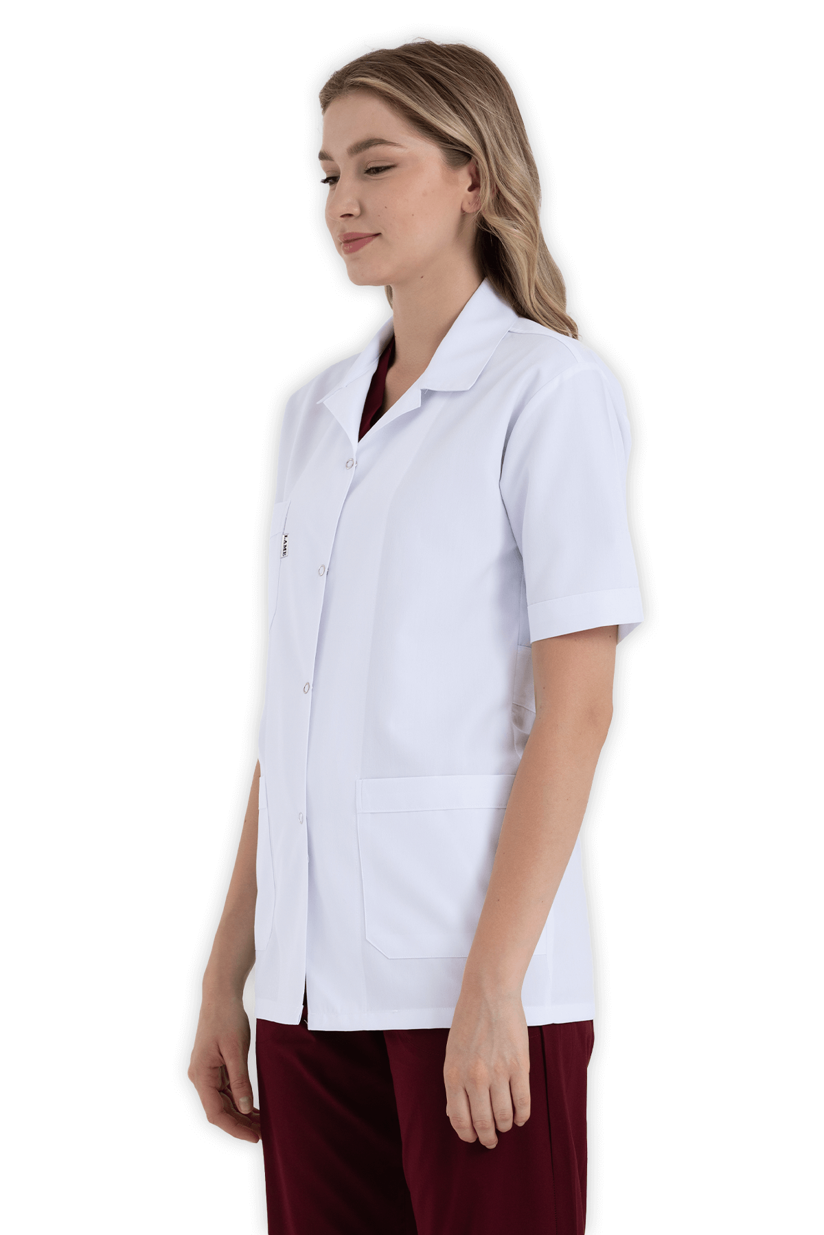 Kadın Doktor Önlüğü Klasik Yaka Ceket Boy – Beyaz - Görsel 3