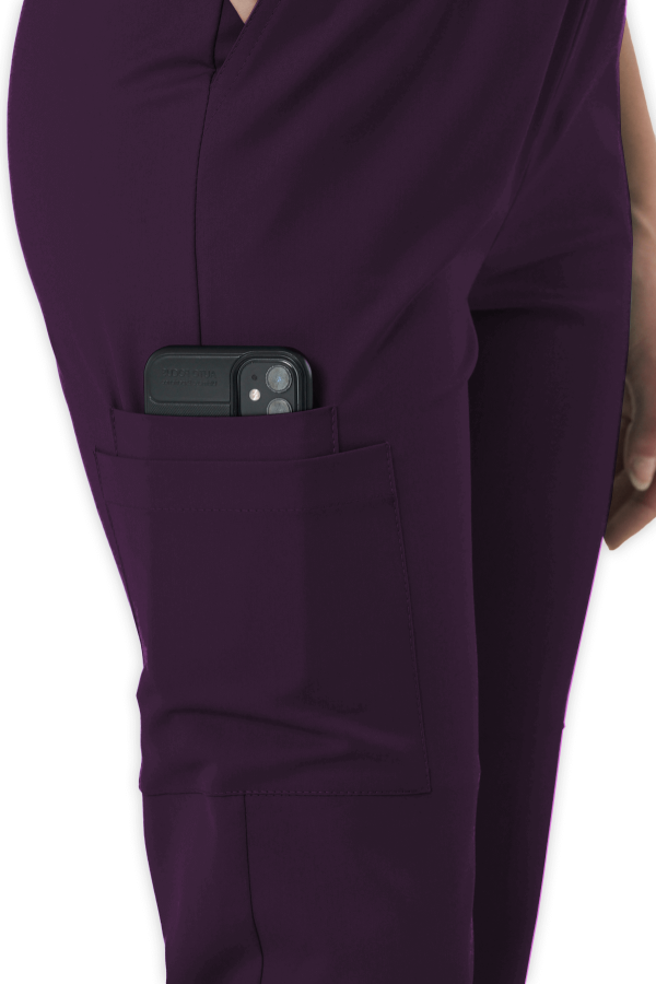 Kadın Scrubs Pantolon Kargo Cepli – Mürdüm