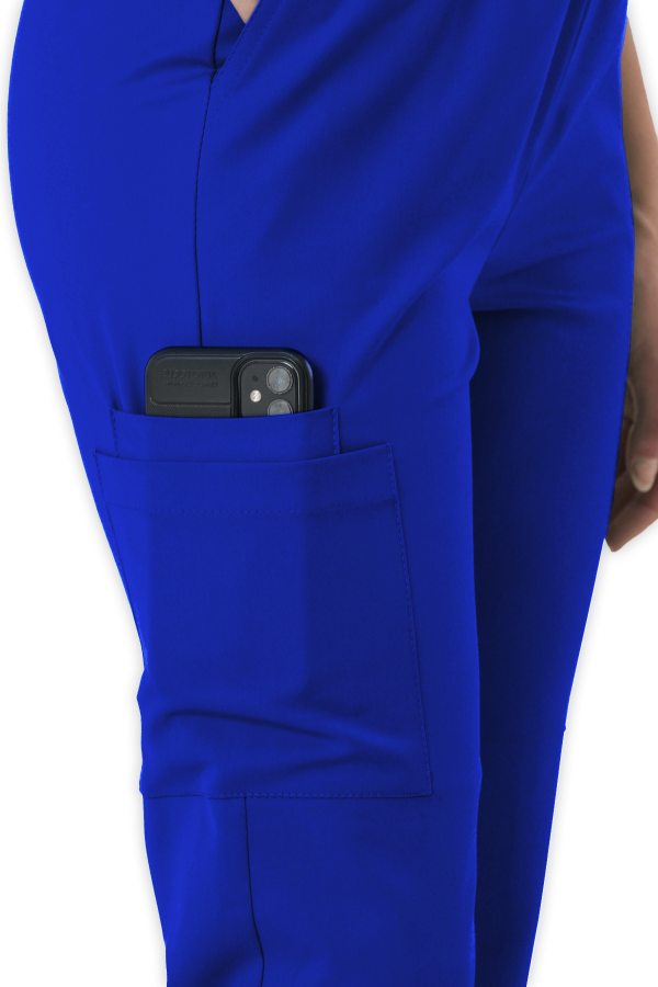 Kadın Scrubs Pantolon Kargo Cepli – Saks Mavisi