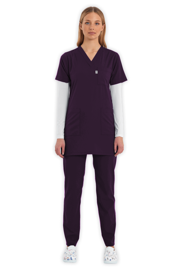 Tunik Scrubs Takım – Mürdüm