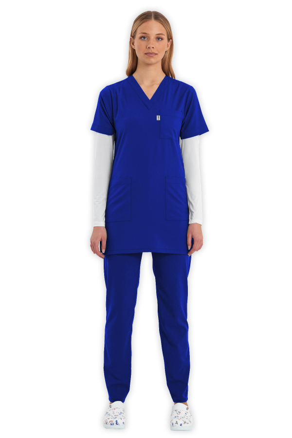 Tunik Scrubs Takım – Saks Mavisi