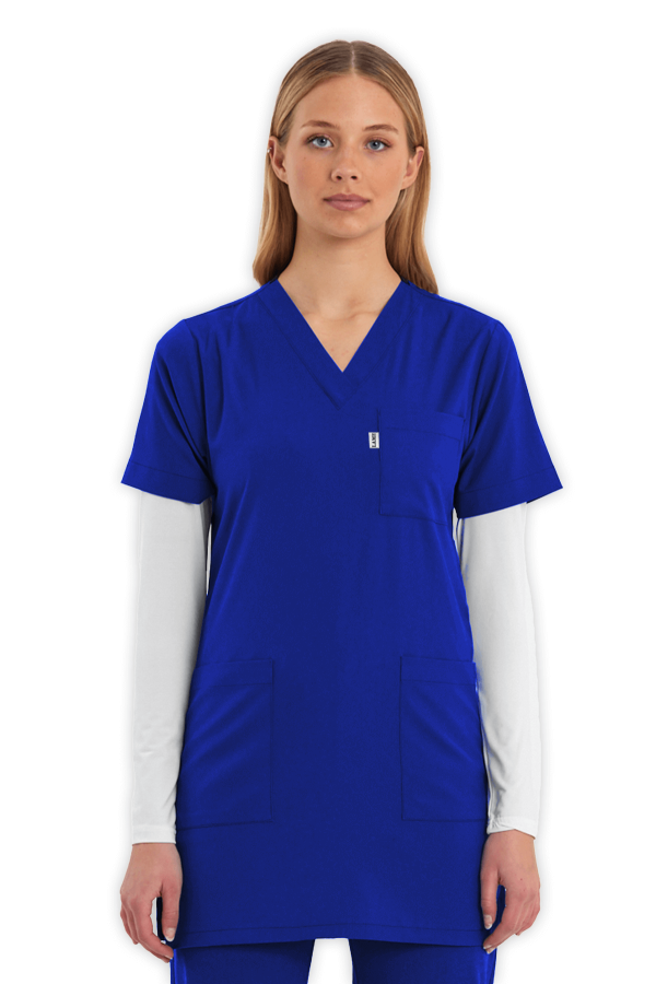 Tunik Scrubs Üst – Saks Mavisi